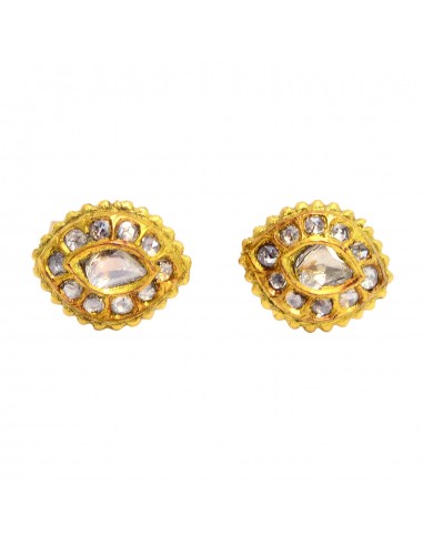 1Ct Diamond 18K Solid Yellow Gold Handmade Stud Diamond Earrings Ethnic Jewelry En savoir plus