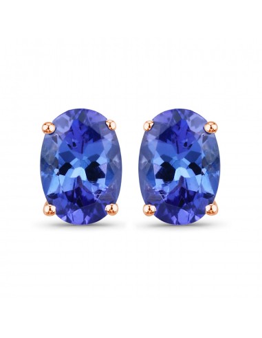 1.20 Carat Genuine Tanzanite 14K Rose Gold Earrings la colonne vertébrale