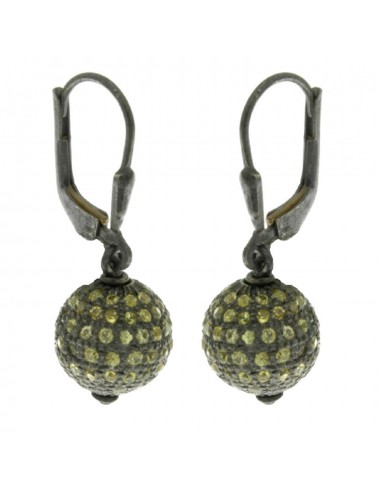 Pave Sapphire Bead Ball Dangle Earrings 925 Silver Handmade Jewelry Gift à prix réduit toute l'année